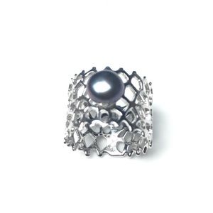[A010] 925 Silver Freshwater Pearl Ring